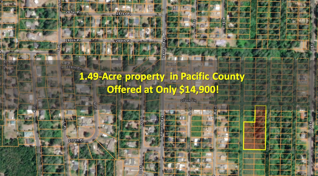 1.49Acre Property in Pacific County Offered at only 14,900! (SOLD