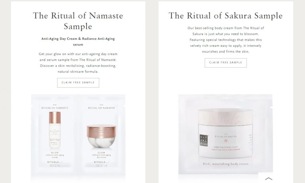 FREE Rituals Body Cream & Antiaging Day Cream & Serum Samples Get me