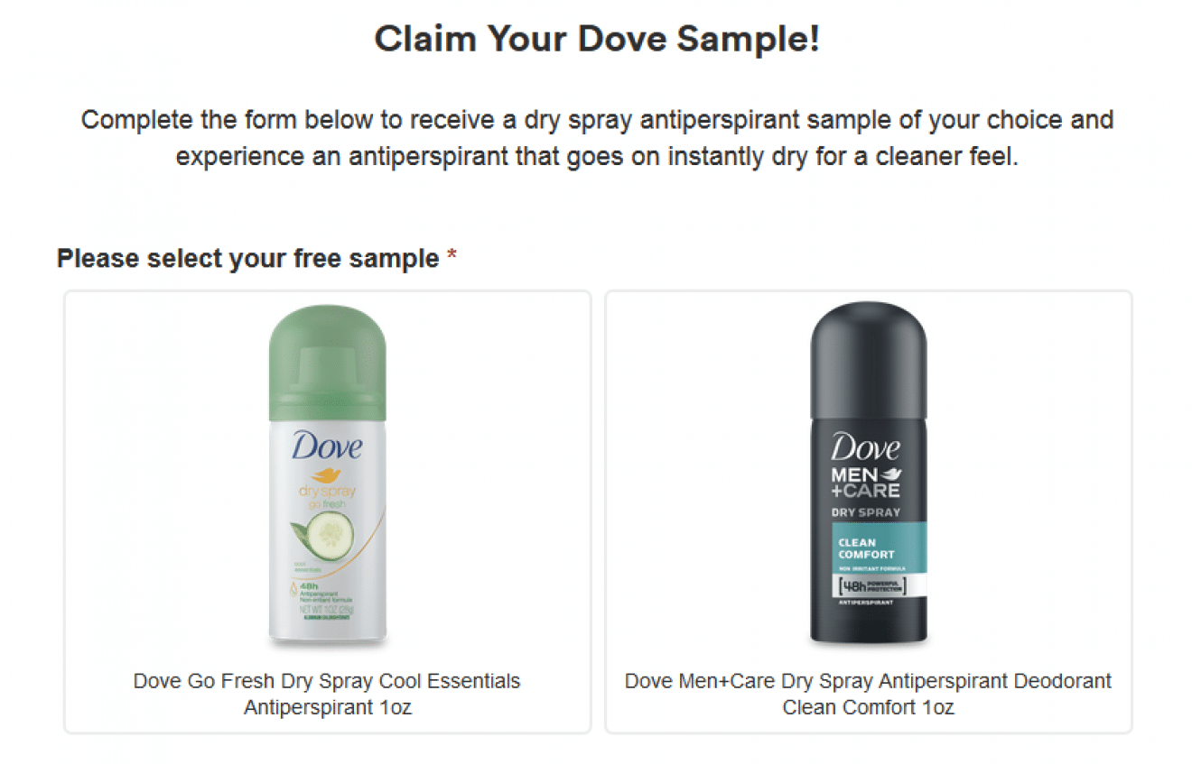 Free Dove Antiperspirant Samples Get me FREE Samples