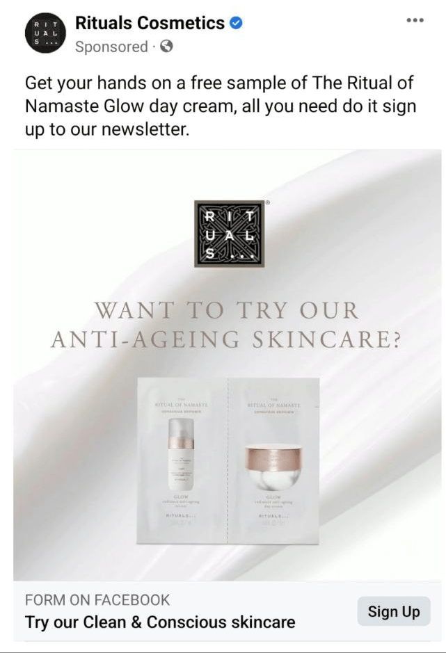Free Rituals Cream sample Get me FREE Samples