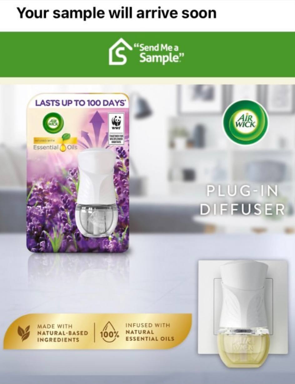 Air Wick Fragrance sample Get me FREE Samples