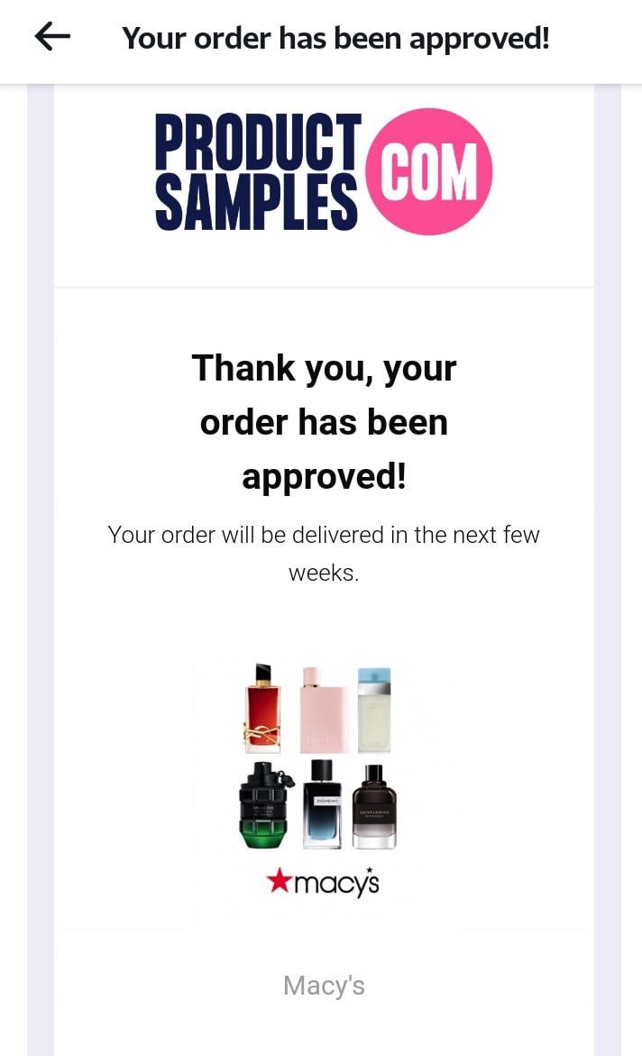 Macy's Perfume Samples Box