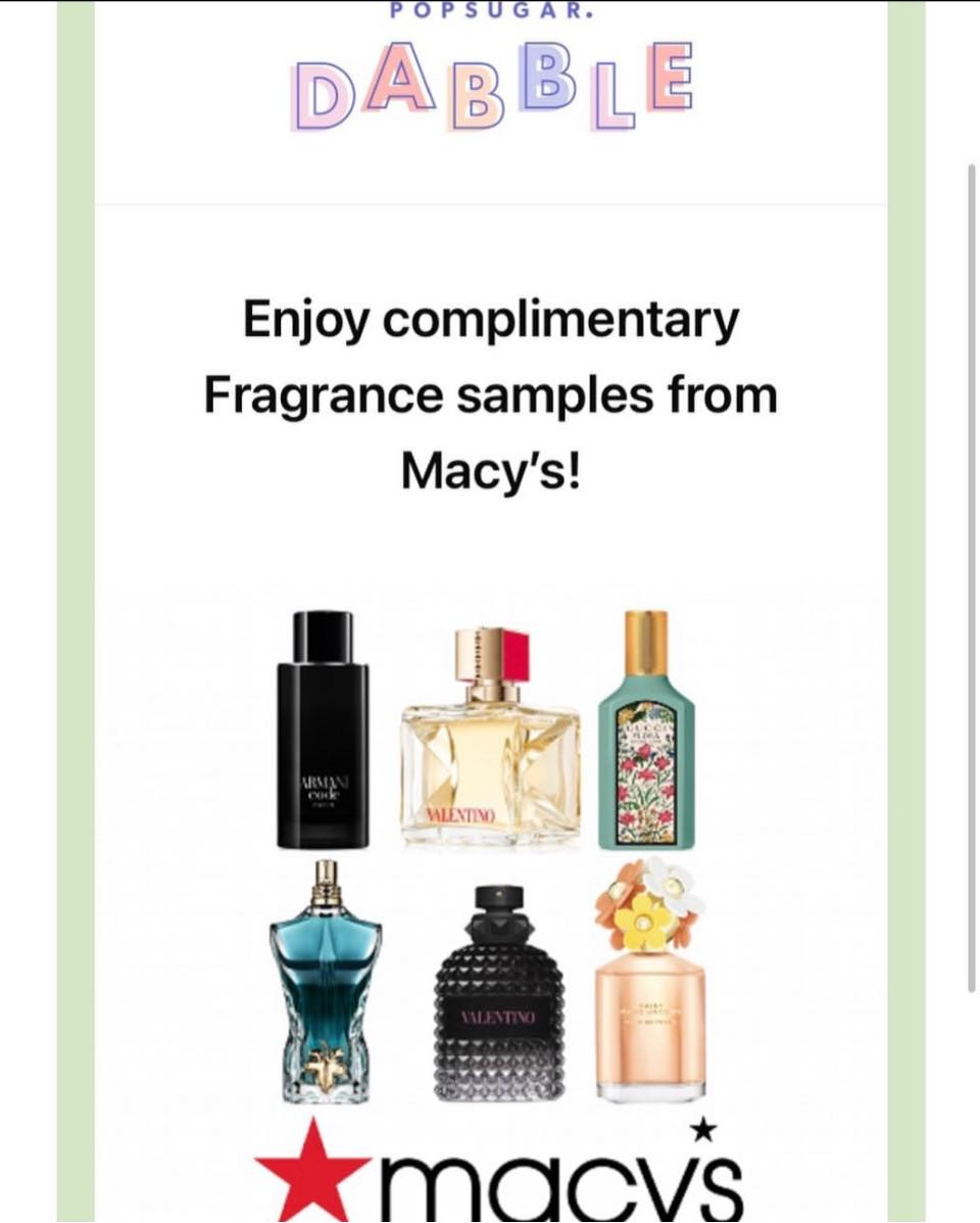 Macy's Perfume Samples Box