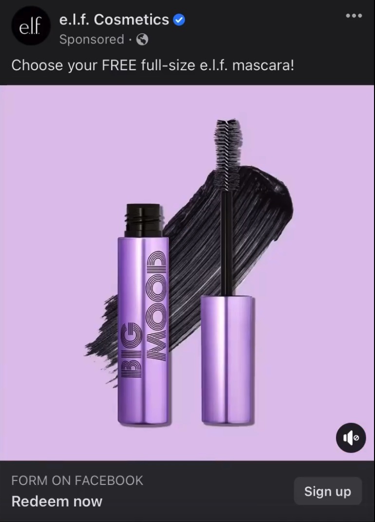 ELF Cosmetics Mascara sample Get me FREE Samples