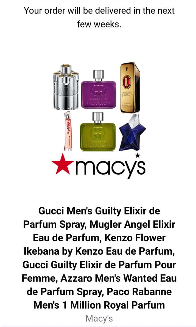 Macy's Perfume Samples Box