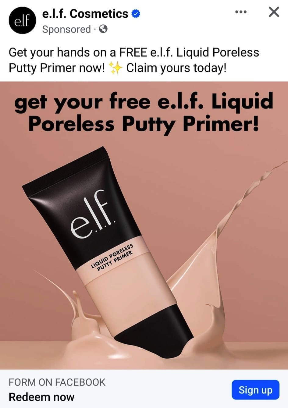 ELF Primer sample Get me FREE Samples