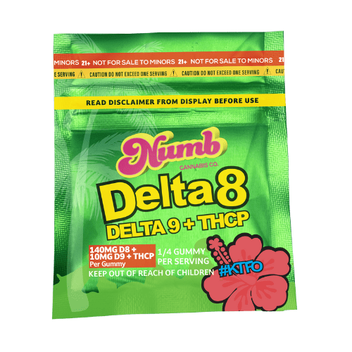 1 Single Pack Delta 8 Delta 9 + THCP Infused Gummies Get Numb