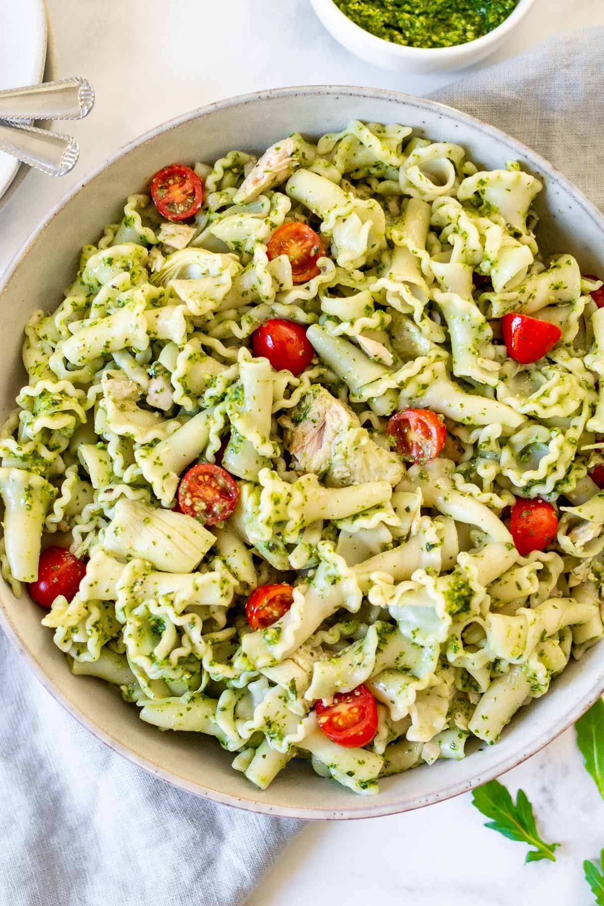 Easy Tuna Pesto Pasta Recipe Get On My Plate