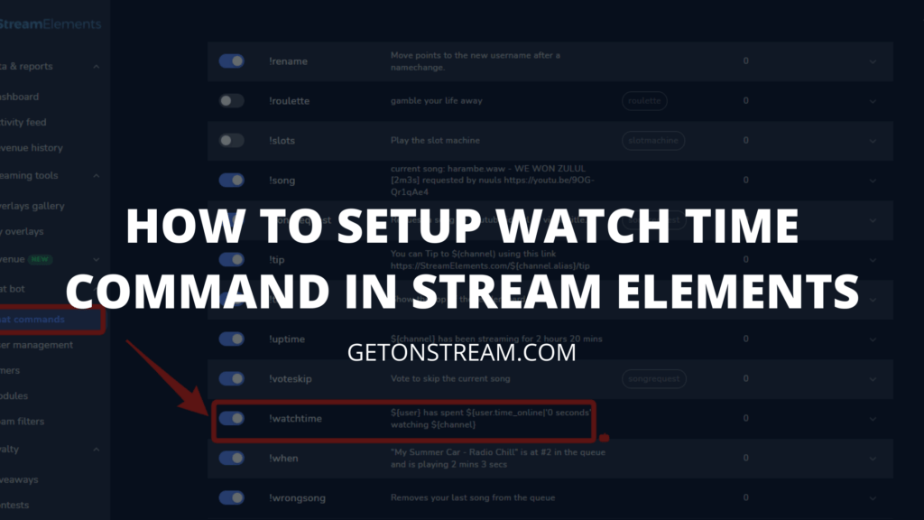 How To Set Up WatchTime Command Using Stream Elements [Easy Guide