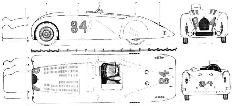 1936 Bugatti Type 57G Tank Cabriolet blueprints free