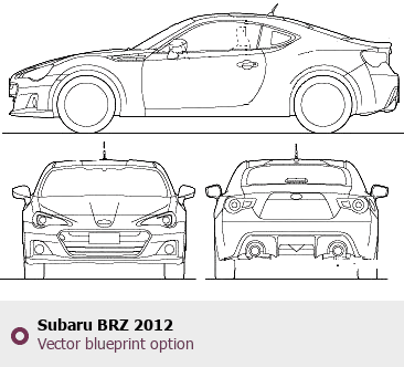 2012 Subaru BRZ Coupe blueprints free - Outlines