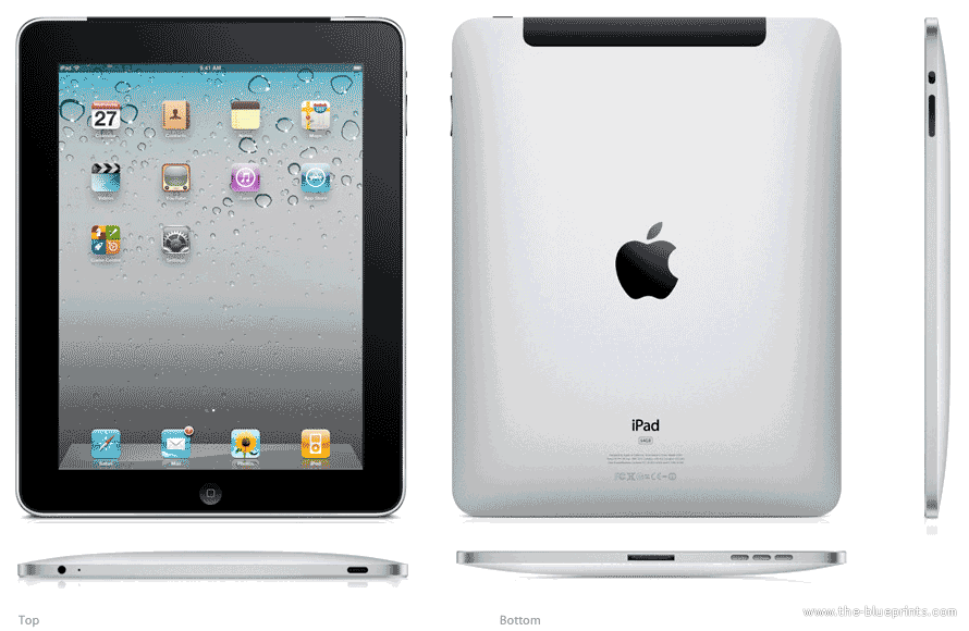 Apple iPad blueprints free Outlines