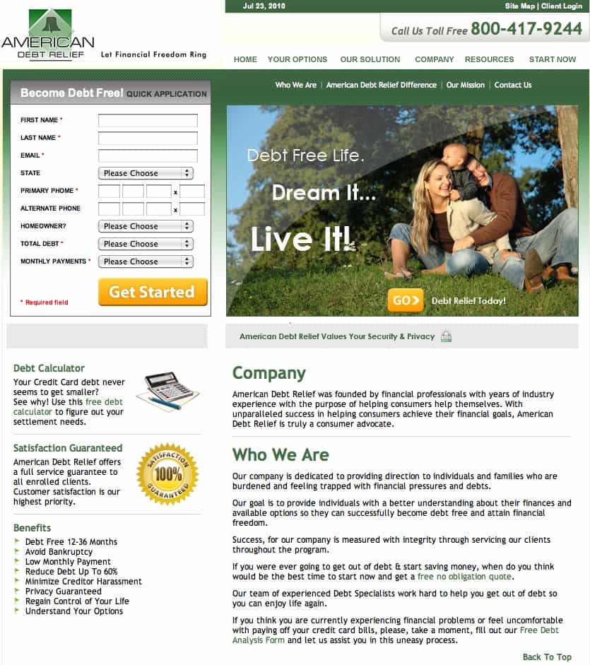 List Of Debt Relief Of America References