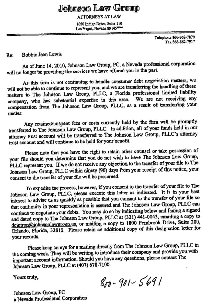 Johnson Law Group Nevada Forced Into Bankruptcy