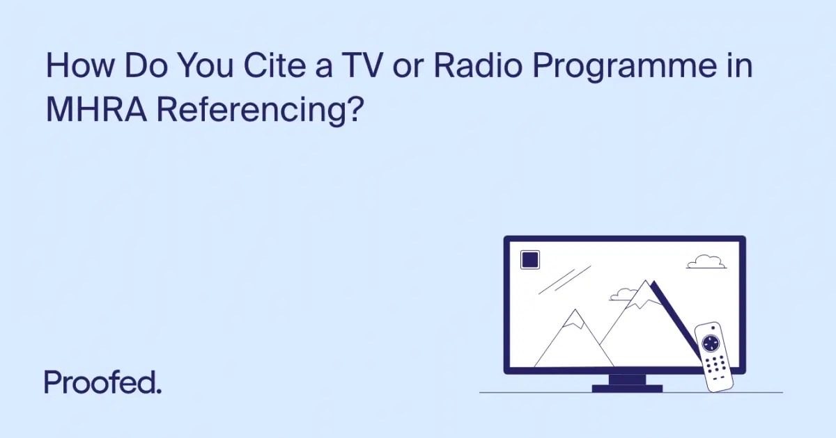 How to Cite a TV or Radio Program in MHRA Referencing