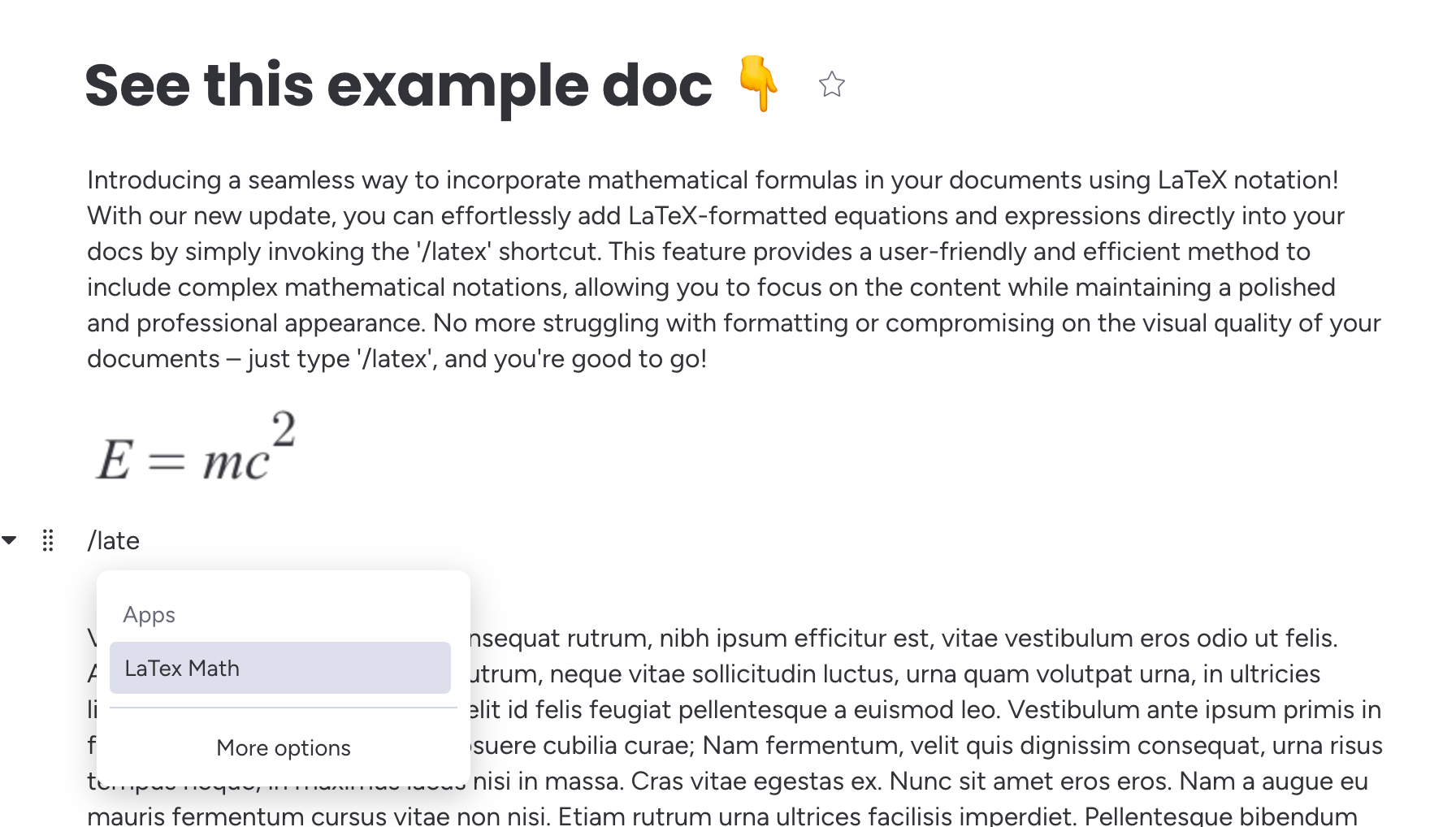 Get Report LaTeX Math for Workdocs Markdown for Formulas