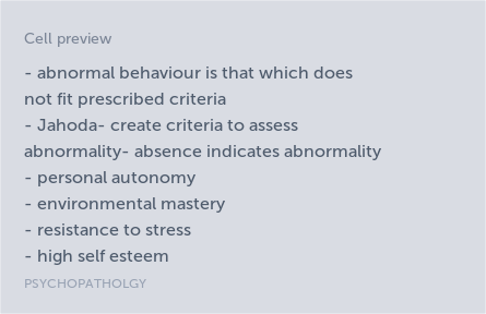 PSYCHOPATHOLGY Timeline in A Level and IB Psychology