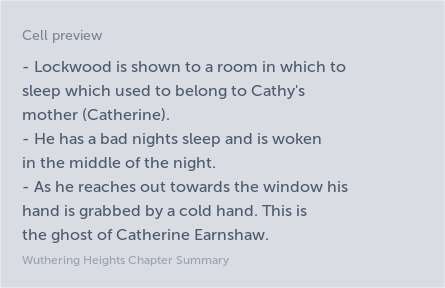 Wuthering Heights Chapter Summary Timeline in A Level and IB English