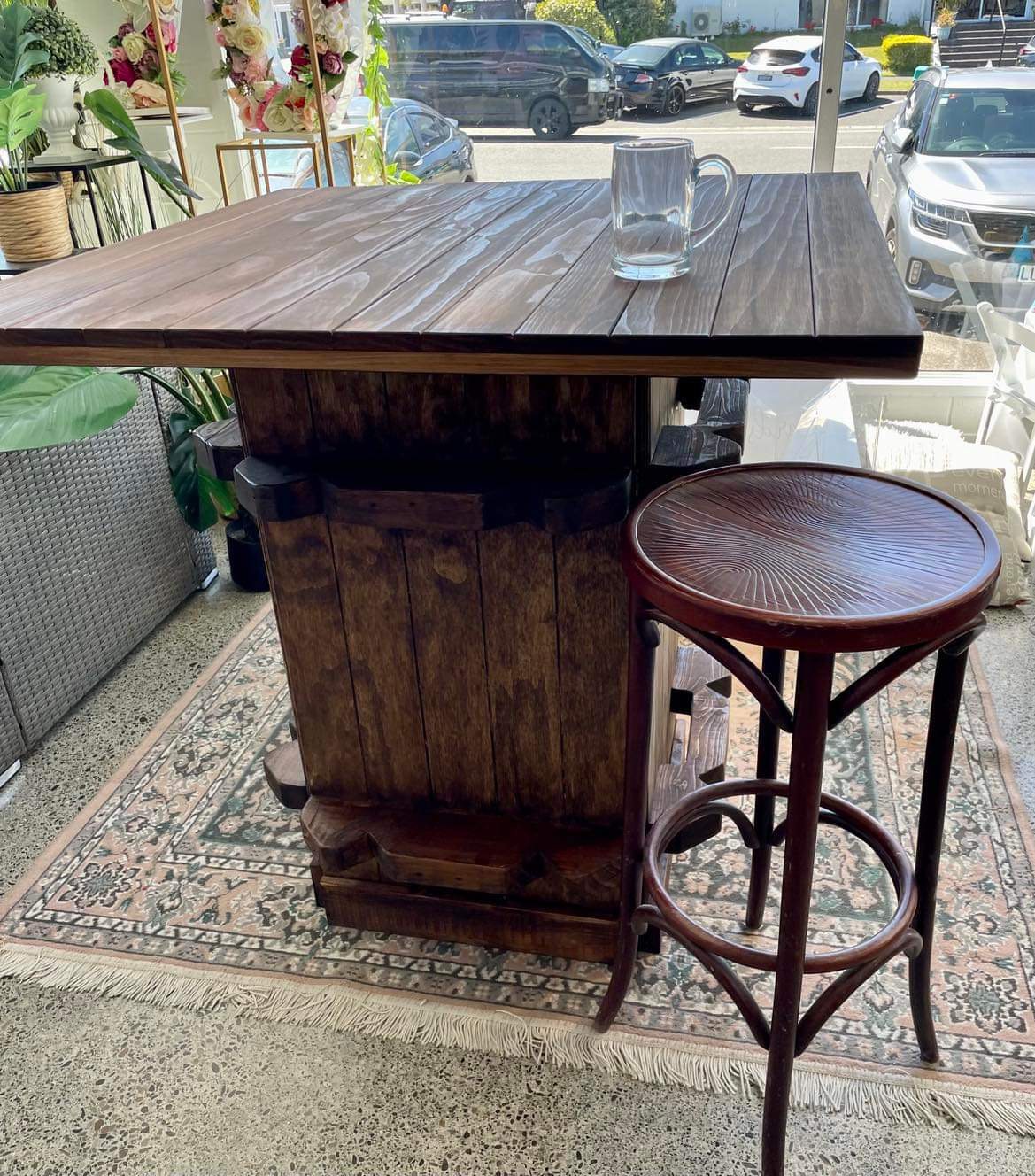 Bar Leaner Wool Press Rustic Bar Leaner Get Set Event Hire