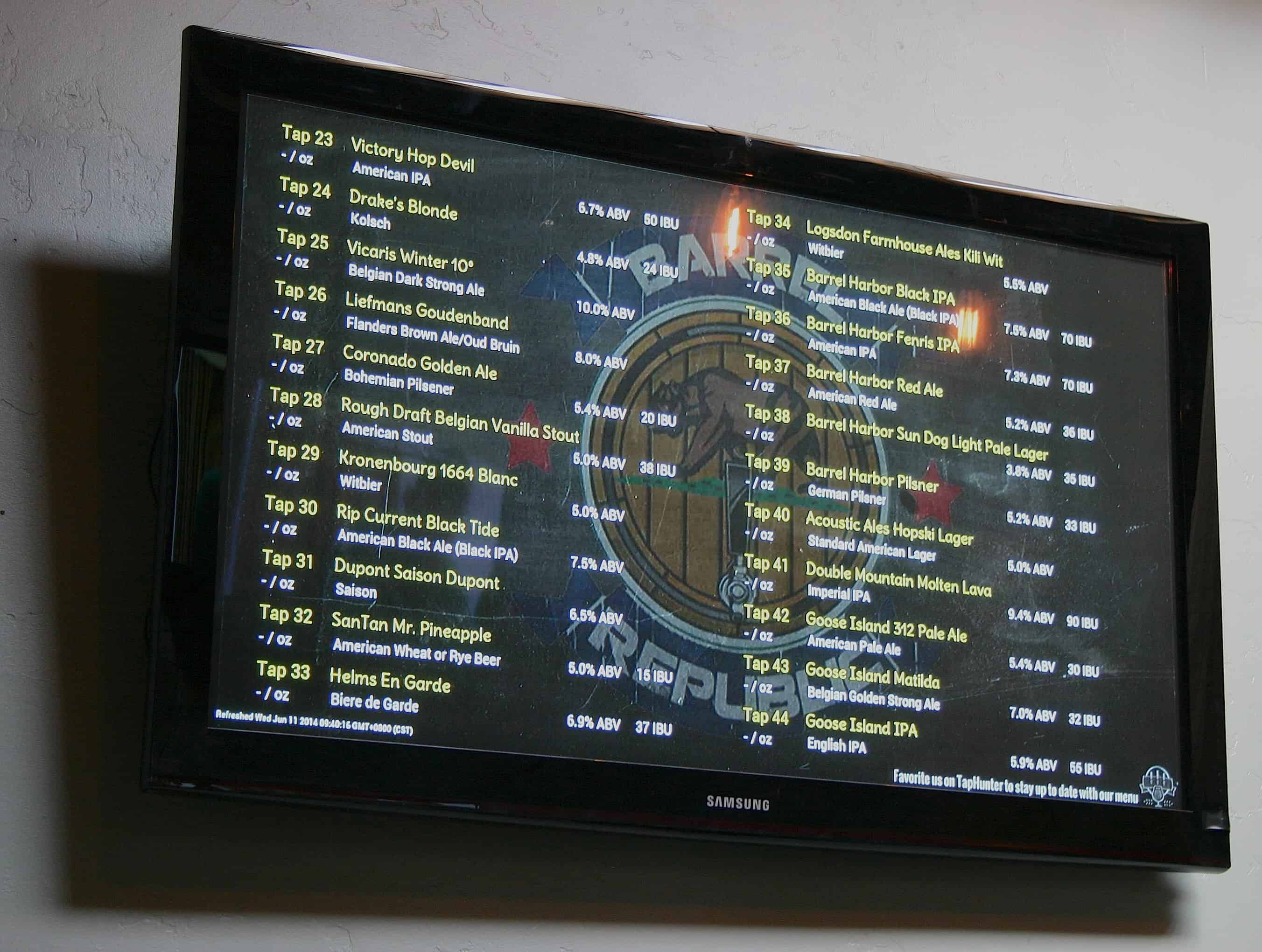 Want a Digital Menu Board for Your Bar? TapHunter for Business