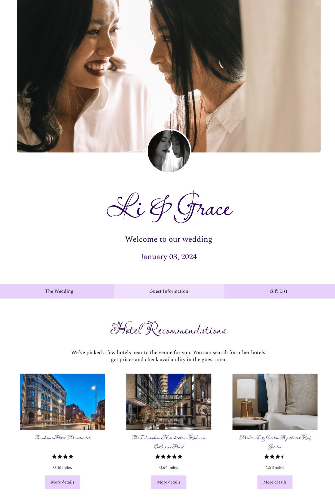 Bespoke Wedding site Builder GettingMarried