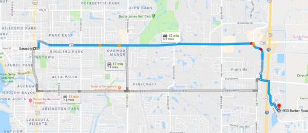 Directions from Sarasota, Lakewood Ranch, Siesta Key Gettle Pools