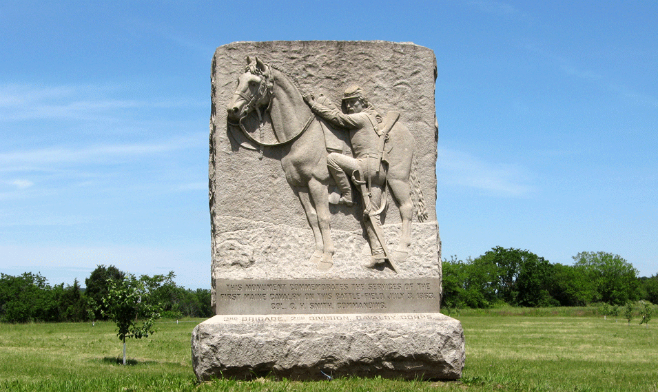 Monument to the 1st Maine Cavalry Regiment at Gettysburg