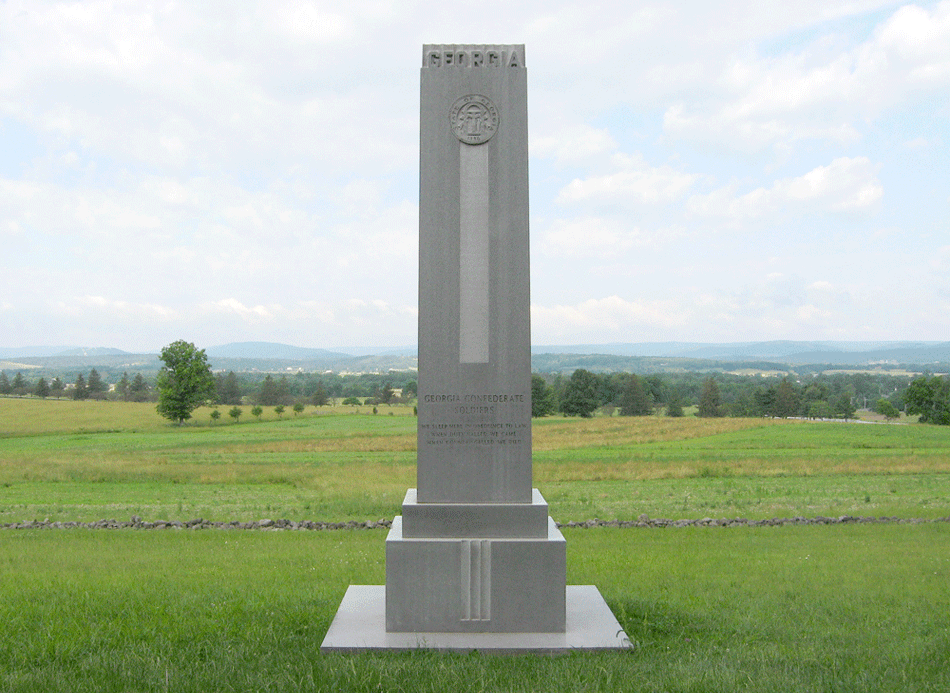 State of monument at Gettysburg, with photos and map