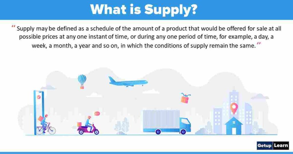 what is supply? Definitions, Determinants, Laws, Elasticity
