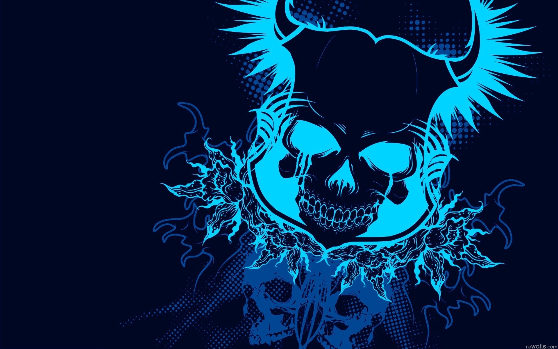 Blue Line Skull Wallpaper (57+ images)