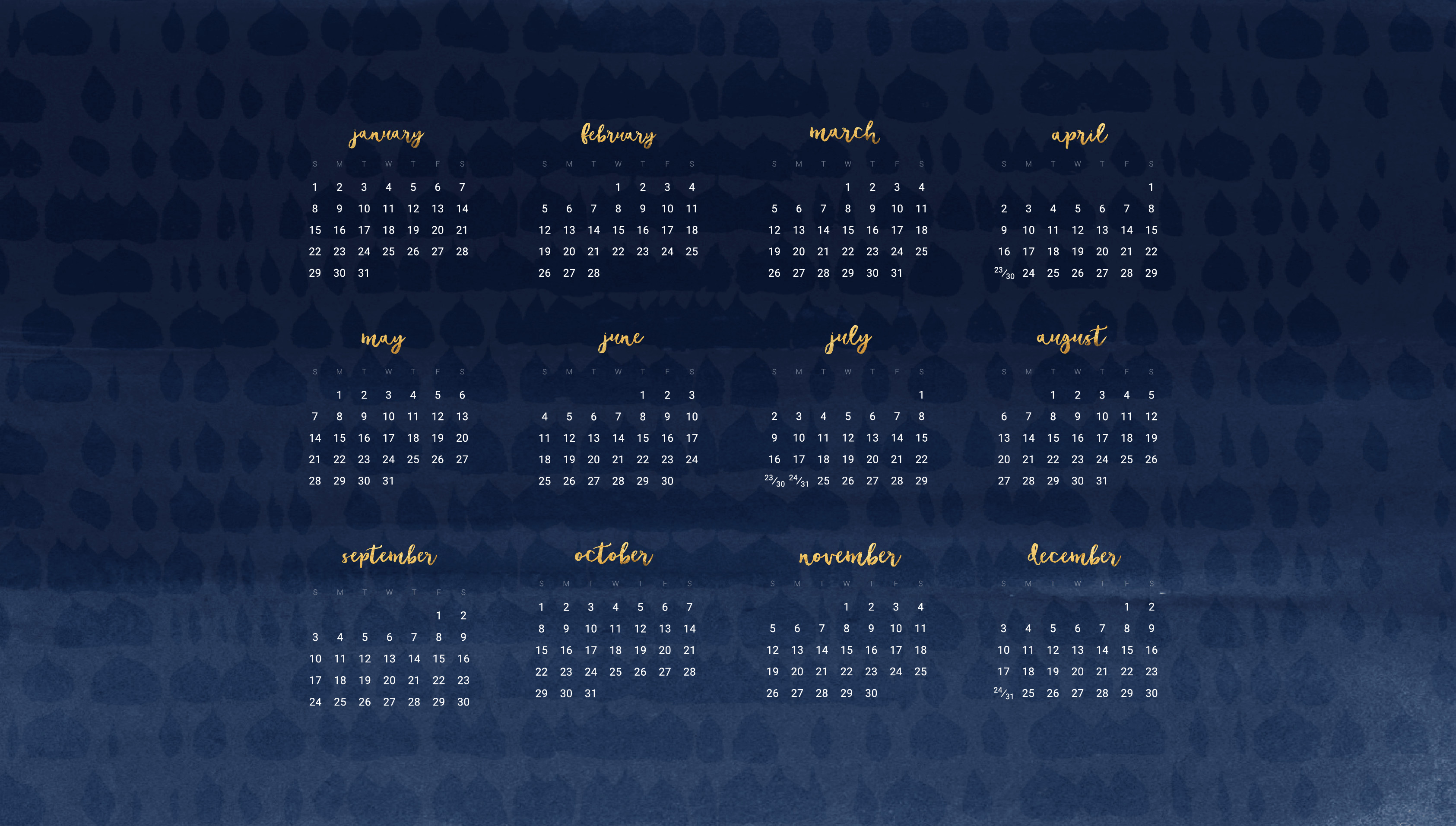 Wallpaper Calendars for 2018 (61+ images)