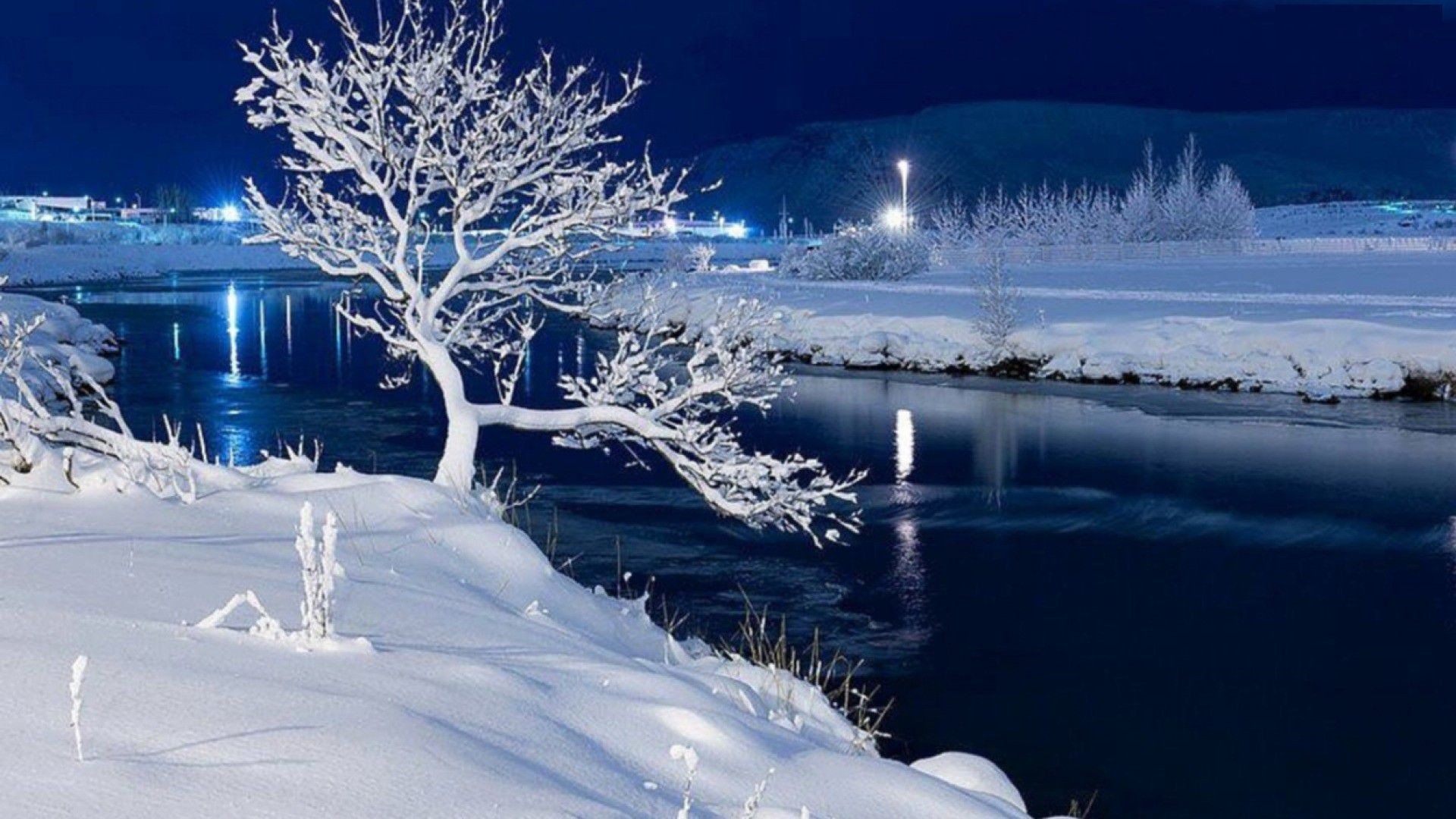 Desktop Wallpaper Snowy Night Scenes (55+ images)