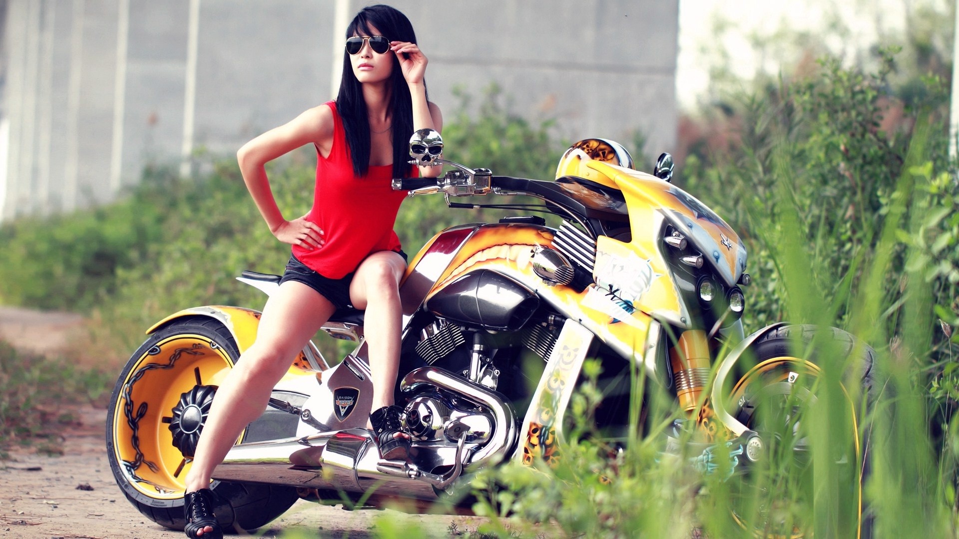 Girl and Bike Wallpaper (77+ images)