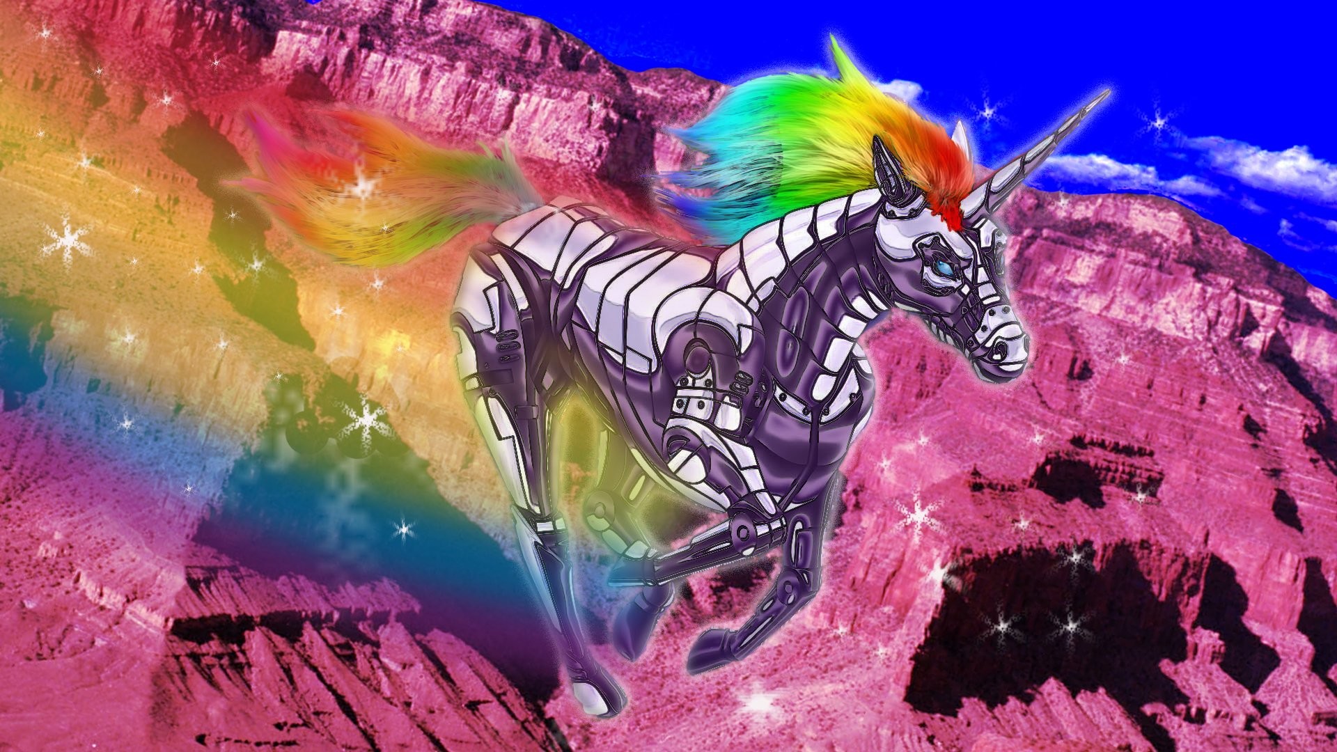 Unicorns And Rainbows Wallpaper Hd