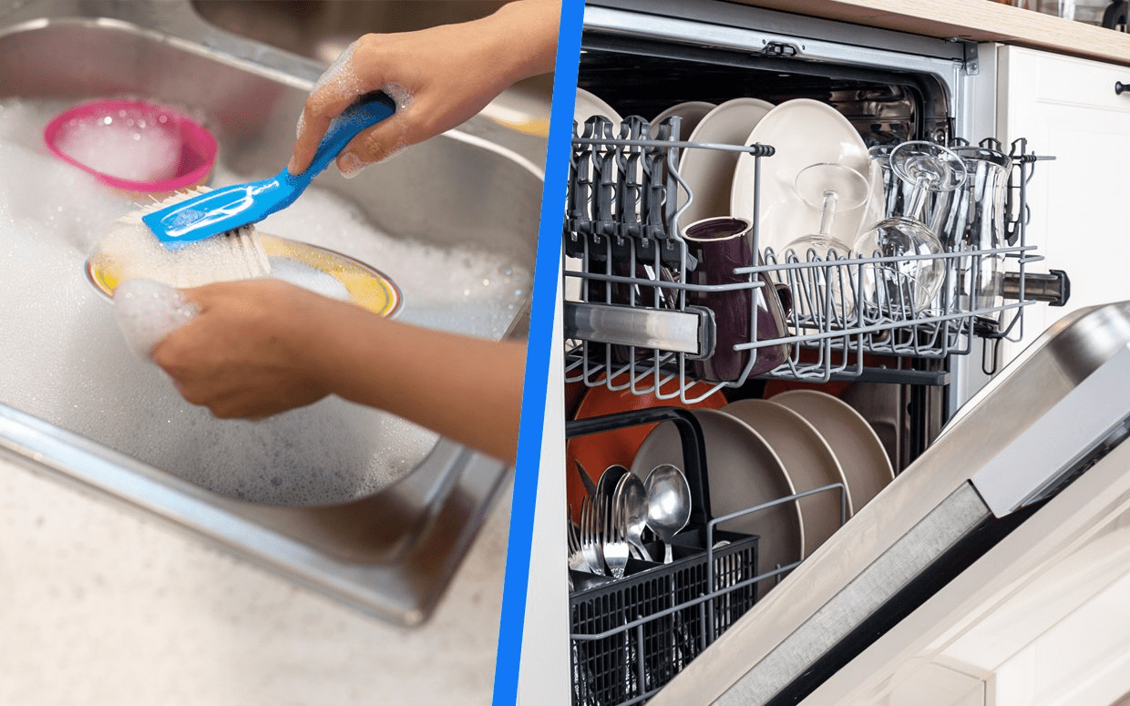 Which Uses More Water A Dishwasher or Doing Dishes by Hand? GET WET!