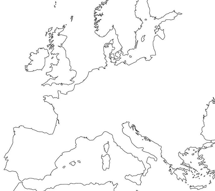 Printable Blank Map Of Europe Countries Outline PDF Europe Map Blank To