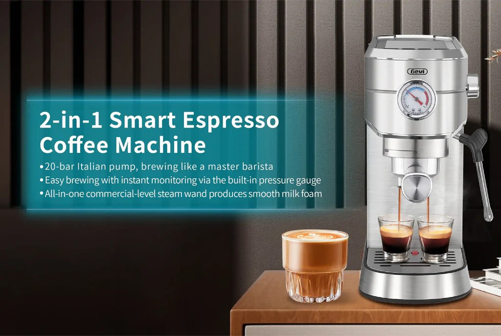 Gevi 2in1 Smart Espresso Coffee Machine GECME418EU GEVI