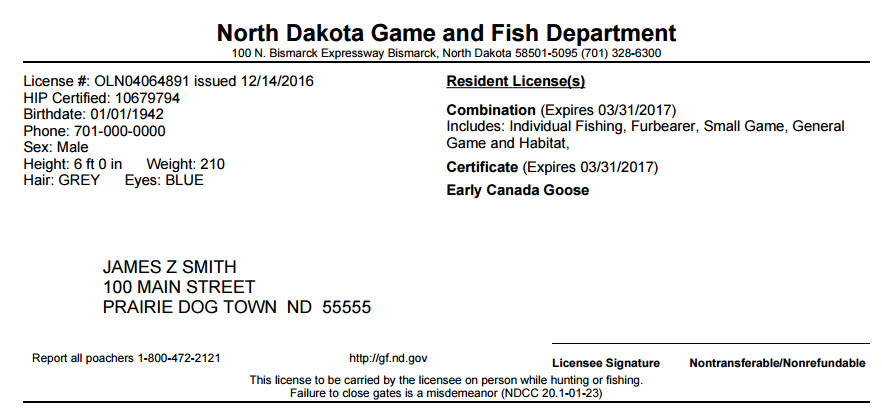 Purchasing or Printing a License North Dakota Game and Fish