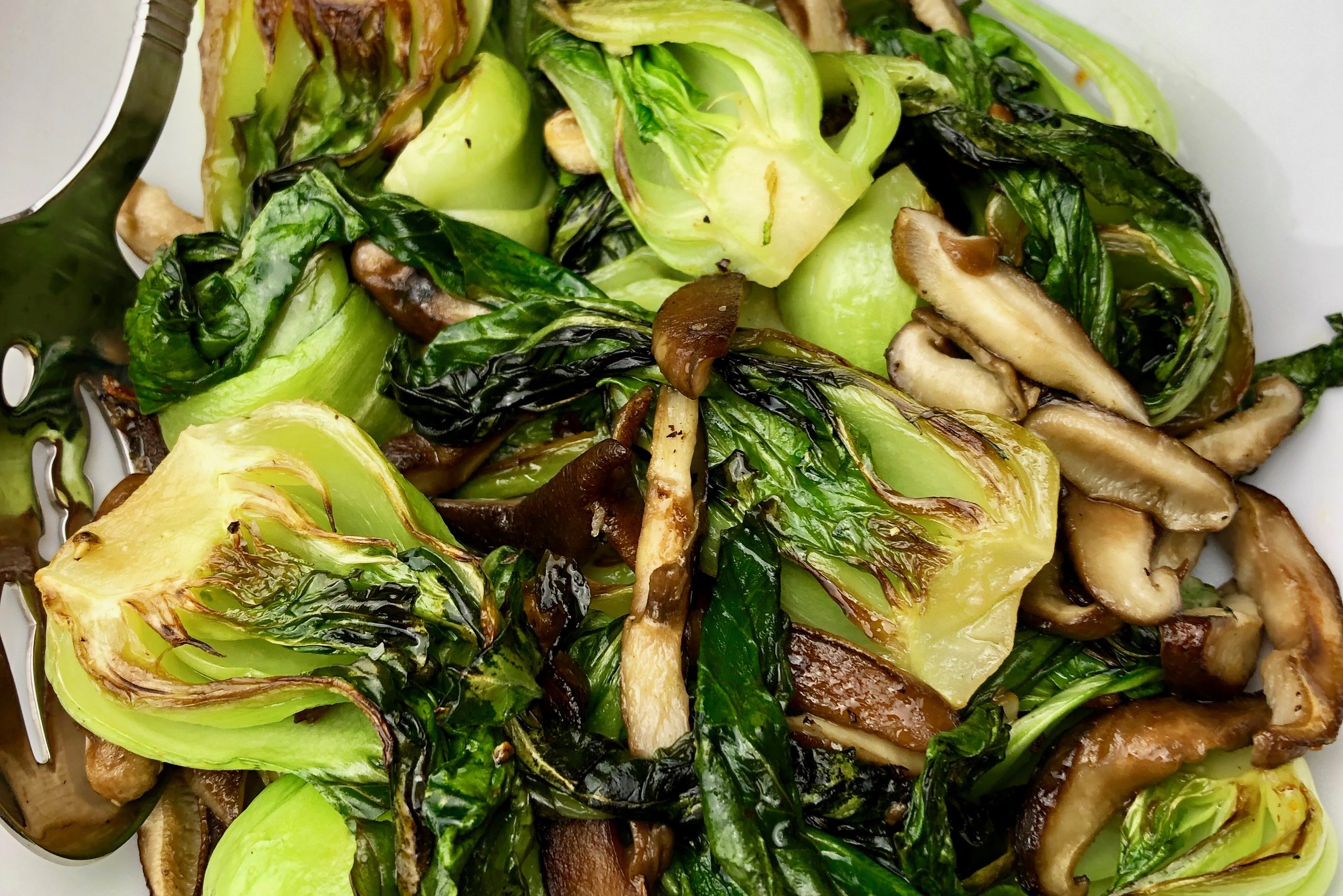 Sauteed Baby Bok Choy with Shiitake Mushrooms GF Chow