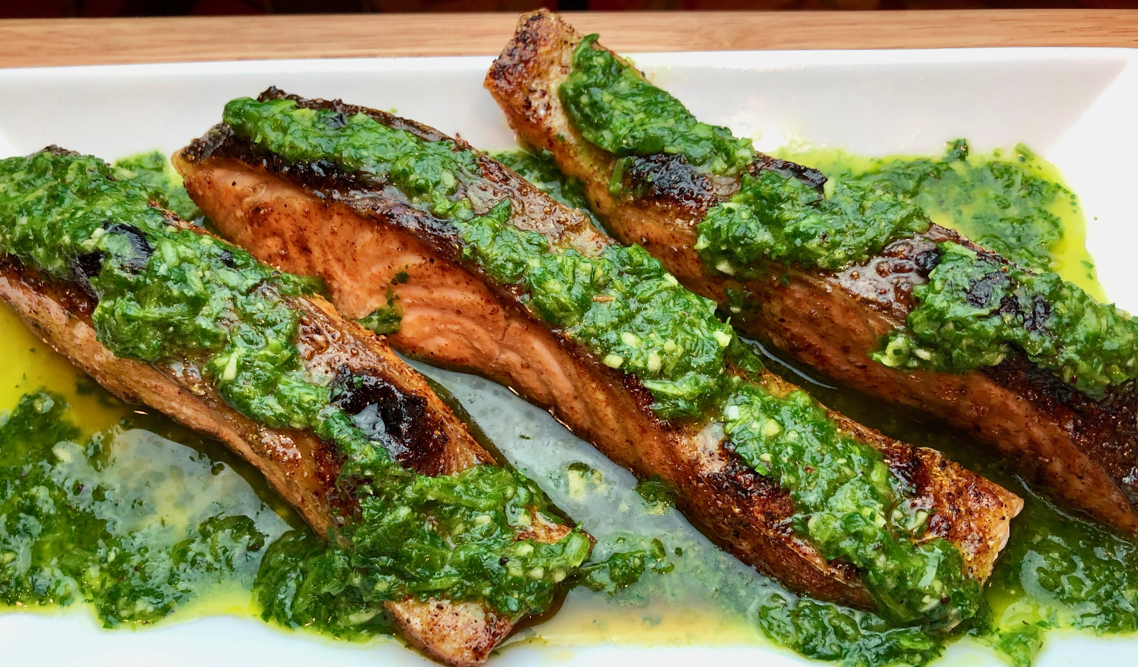 CuminSpiced Salmon with Cilantro Sauce GF Chow