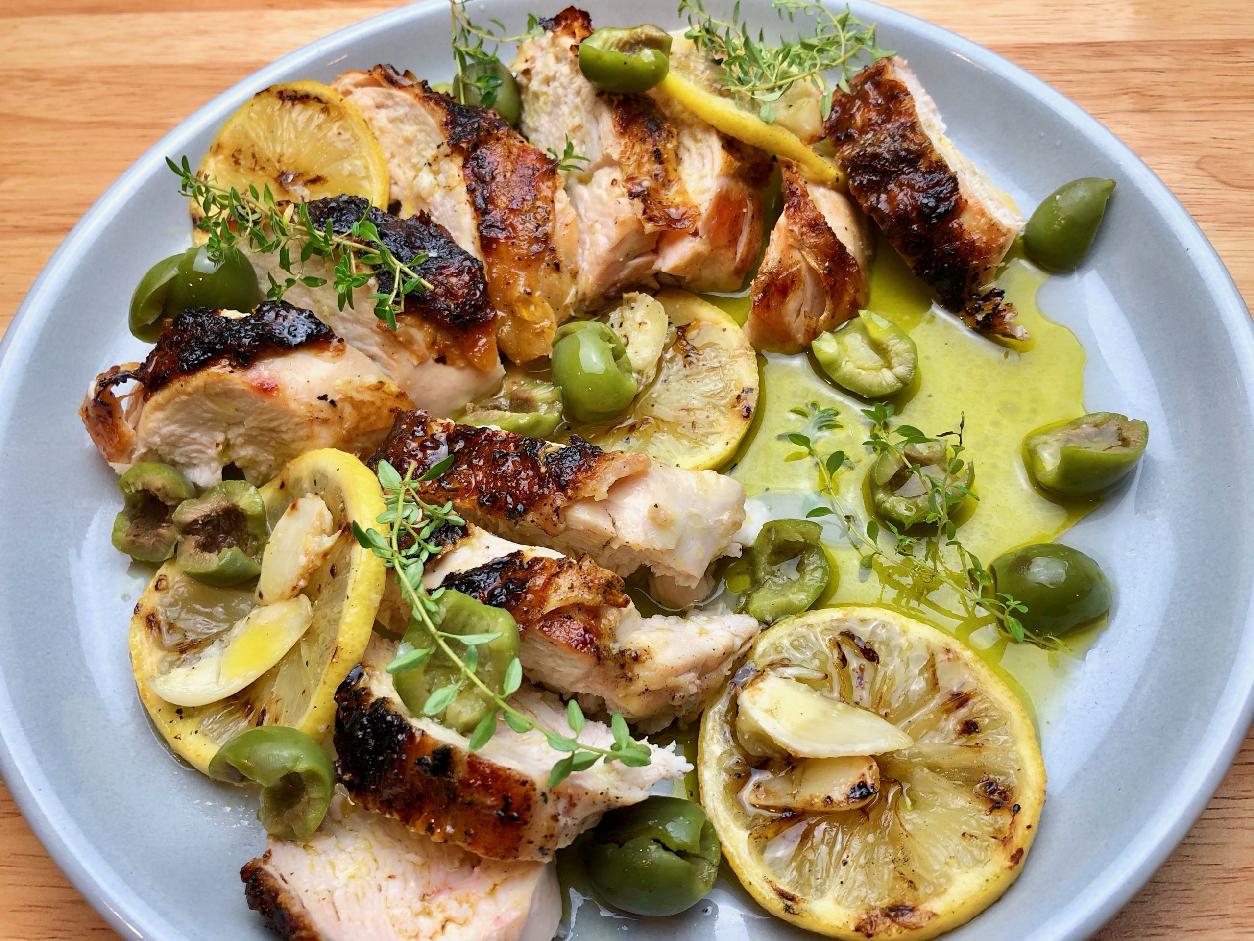 Mediterranean Grilled Chicken with Lemon and Olives GF Chow
