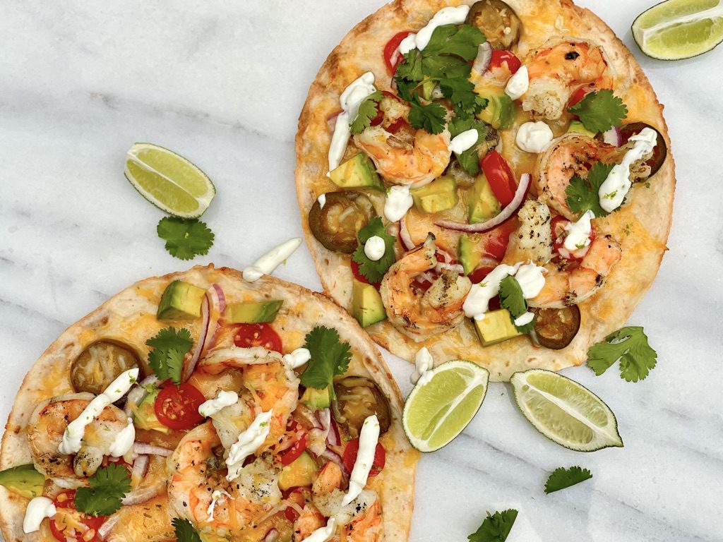 OpenFaced Shrimp QuesadillaGluten Free GF Chow