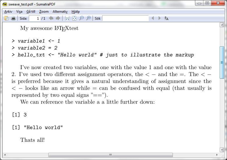 Getting started with Sweave & knitr Rbloggers