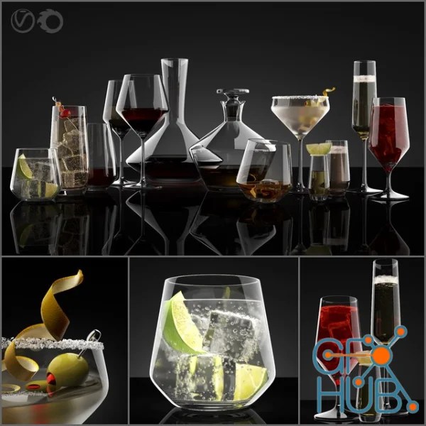 3D Model Crate & Barrel Tour Drinkware HiPoly
