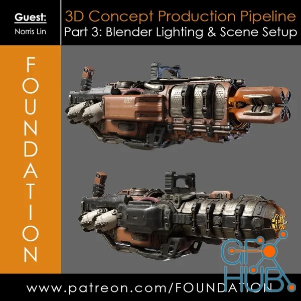 Foundation Patreon 3D Concept Production Pipeline Part 3 Blender Lighting & Scene SetUp with