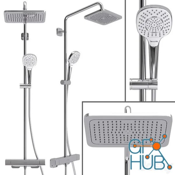 3D Model Shower System Hansgrohe Croma E Showerpipe 280
