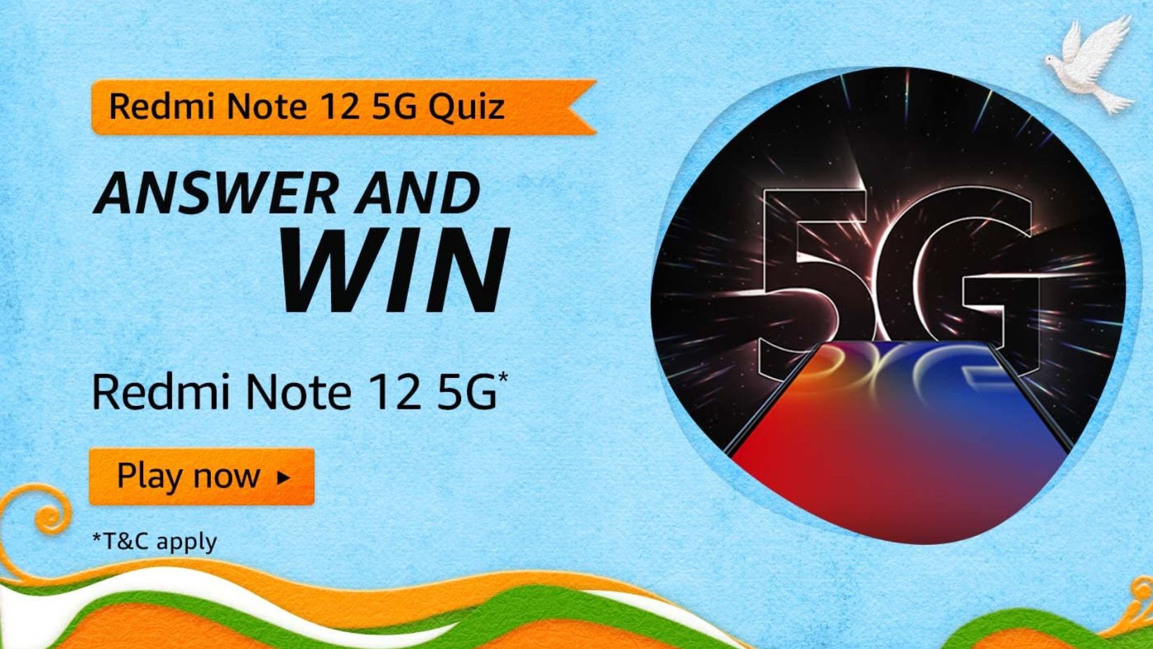 The Amazon Quiz Contest Details for Redmi Note 12 5g Amazon Quiz