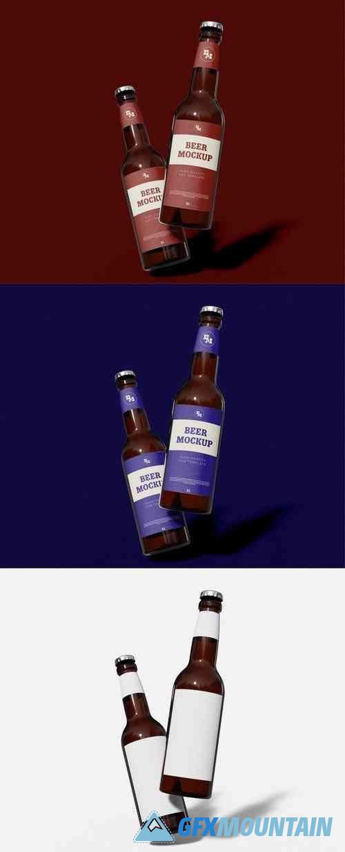 Two Beer Bottles Mockup » Free Download Graphics, Fonts, Vectors, Print