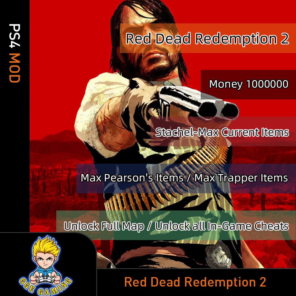 Red Dead Redemption 2 (PS4 Mod)Max Money/Current Items/Unlock Weapons