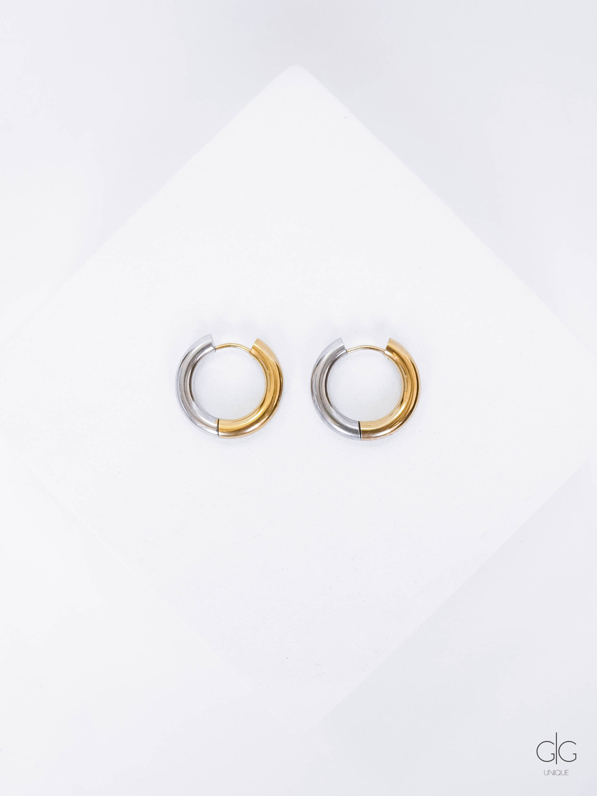 Gold and silver hoop earrings